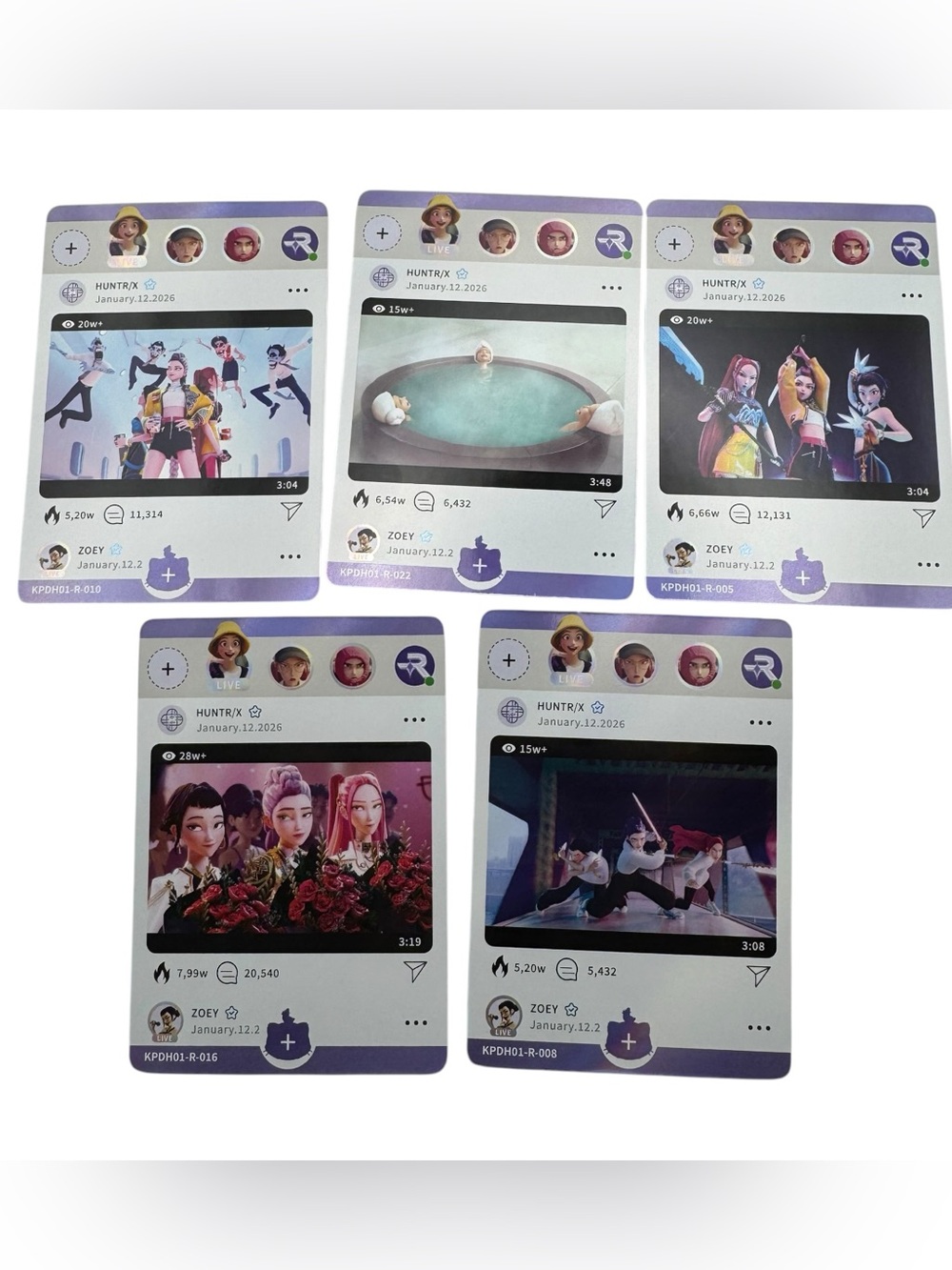 KAYOU KPop Demon Hunters HUNTR/X Trading Card Lot of 5 R Classic NM